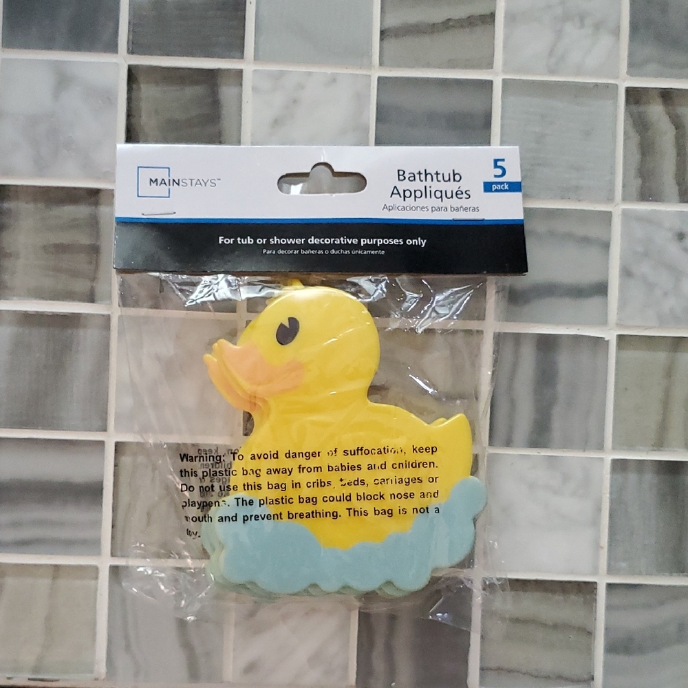 Mainstays Yellow Duck Bathtub Appliqués - 5 Pack